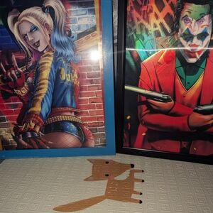 Harley Quinn and Holographic Joker Art Prints